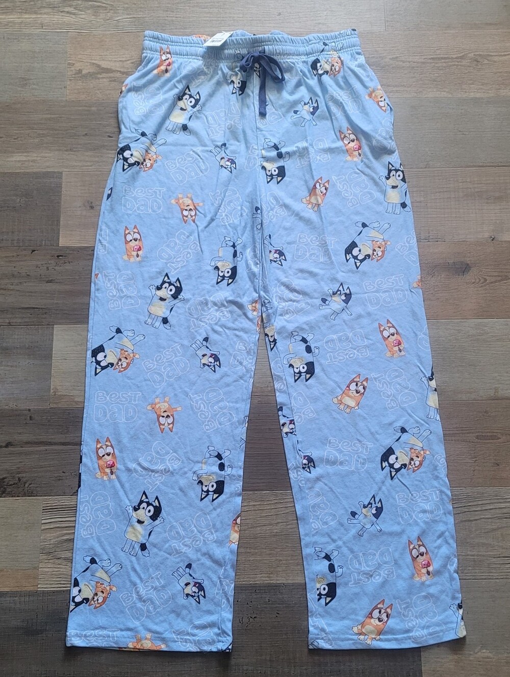 Men's Bluey Best Dad Lounge Pajama Pants - Light Blue